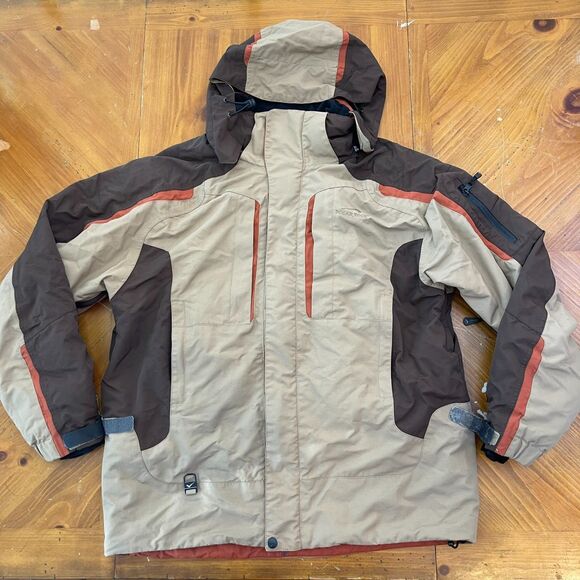 Polar Edge Gold Series Ski Snow Jacket Khaki Brown Orange Mens M Water Resistant - Picture 1 of 15